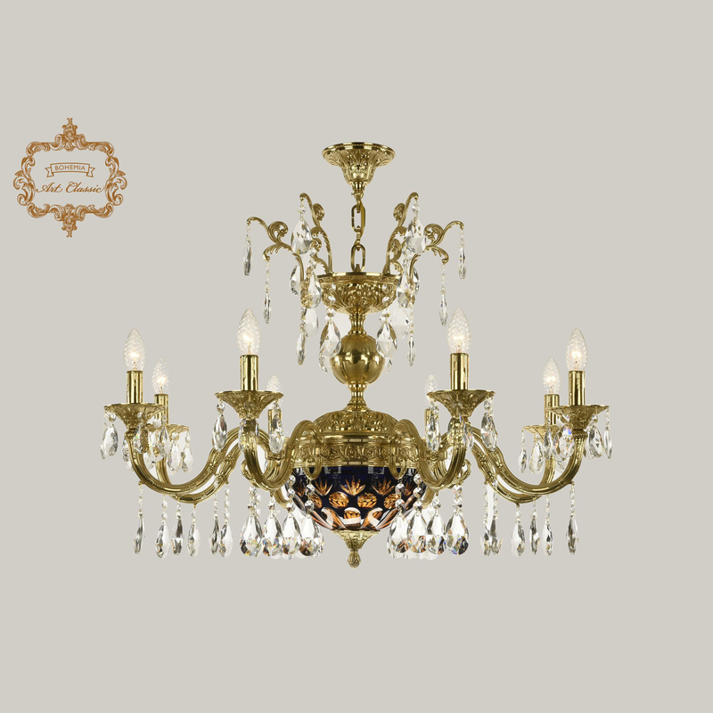 Подвесная люстра Art Classic 31.29.8.CK250SP.250GL.G.Sp.Amber.Blue.1E