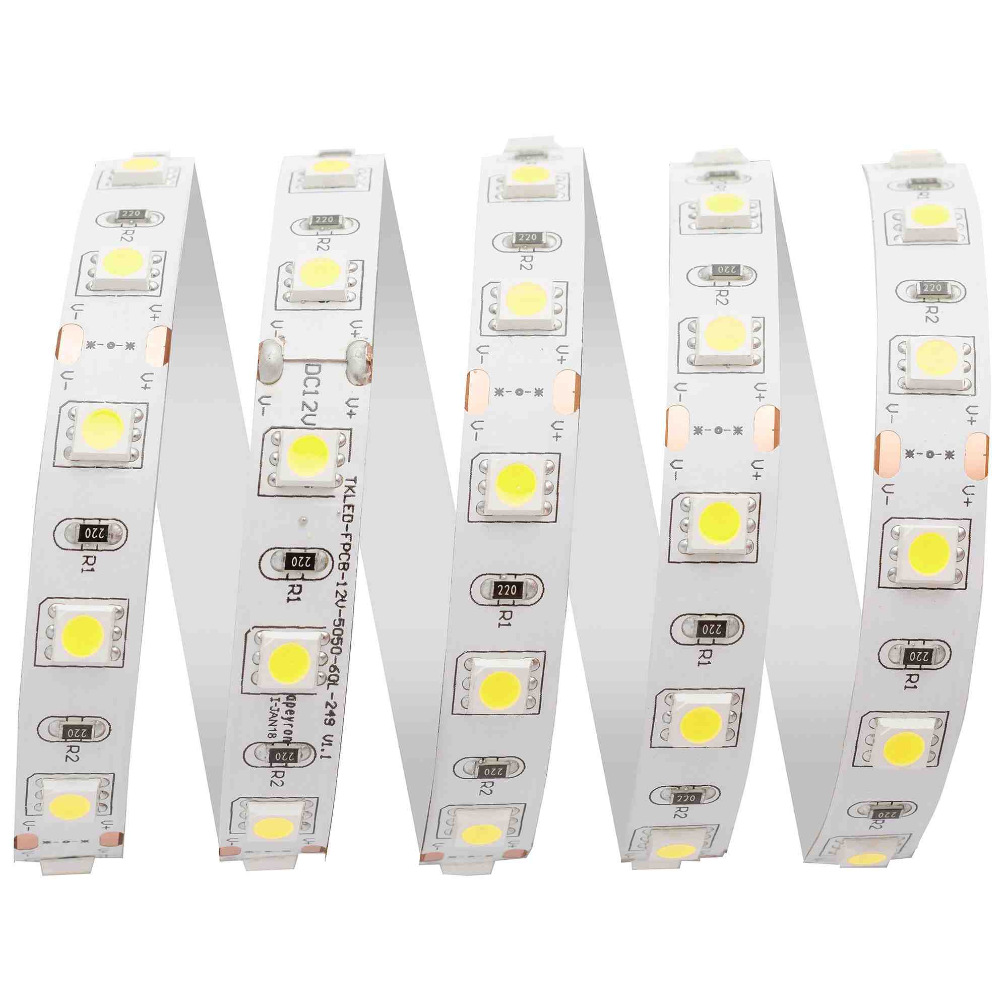 Светодиодная лента Apeyron 12В СТ 14,4Вт/м smd5050 60д/м IP20 700Лм/м 5м 6500К 15BL