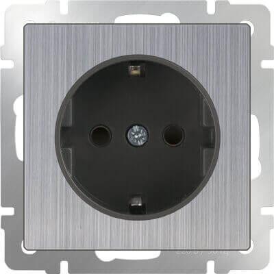 Розетка Werkel с заземлением глянцевый никель WL02-SKG-01-IP20 4690389075803