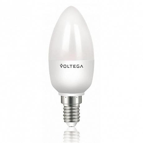 Лампа светодиодная Voltega E14 6W 4000К свеча матовая VG3-C2E14cold6W 4713