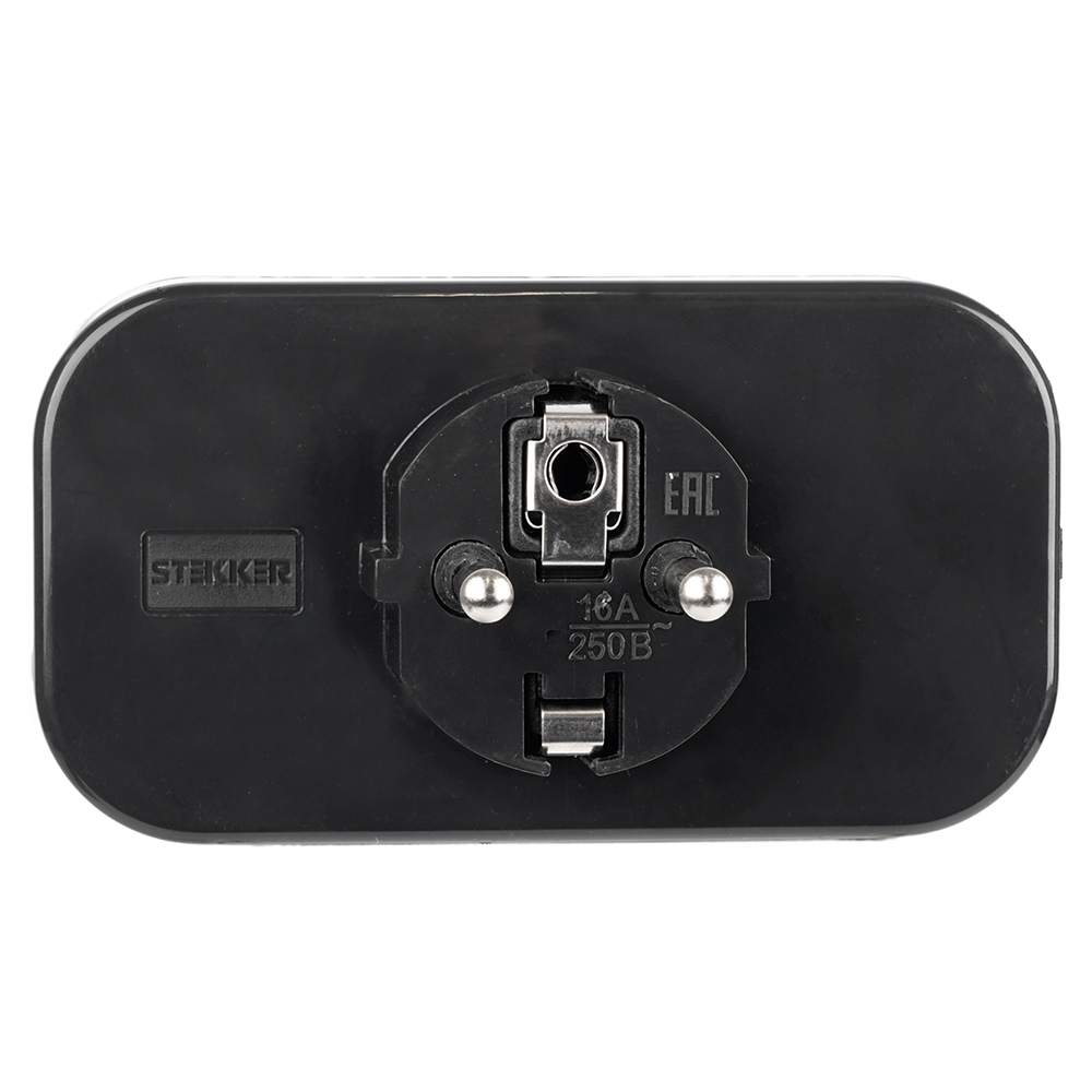 Разветвитель сетевой 2-местный Stekker 250V 16A ABS ADP16-22-20 50680