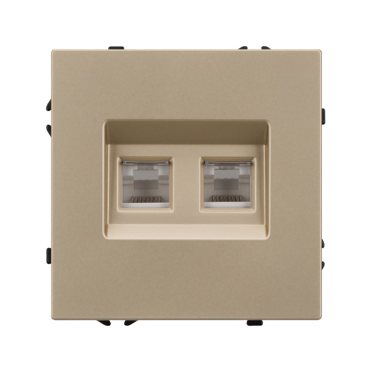 Розетка телефонная двойная софт-тач золотой песок Arlight SCT-MTL2-SFPL-GD (2хRJ-11, 4C) 054310(1)