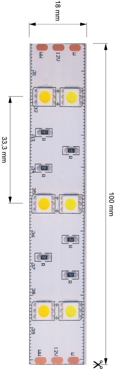 Светодиодная лента Deko-Light 12В 5050 43,2Вт 3000K-7000K 3м IP67 621362