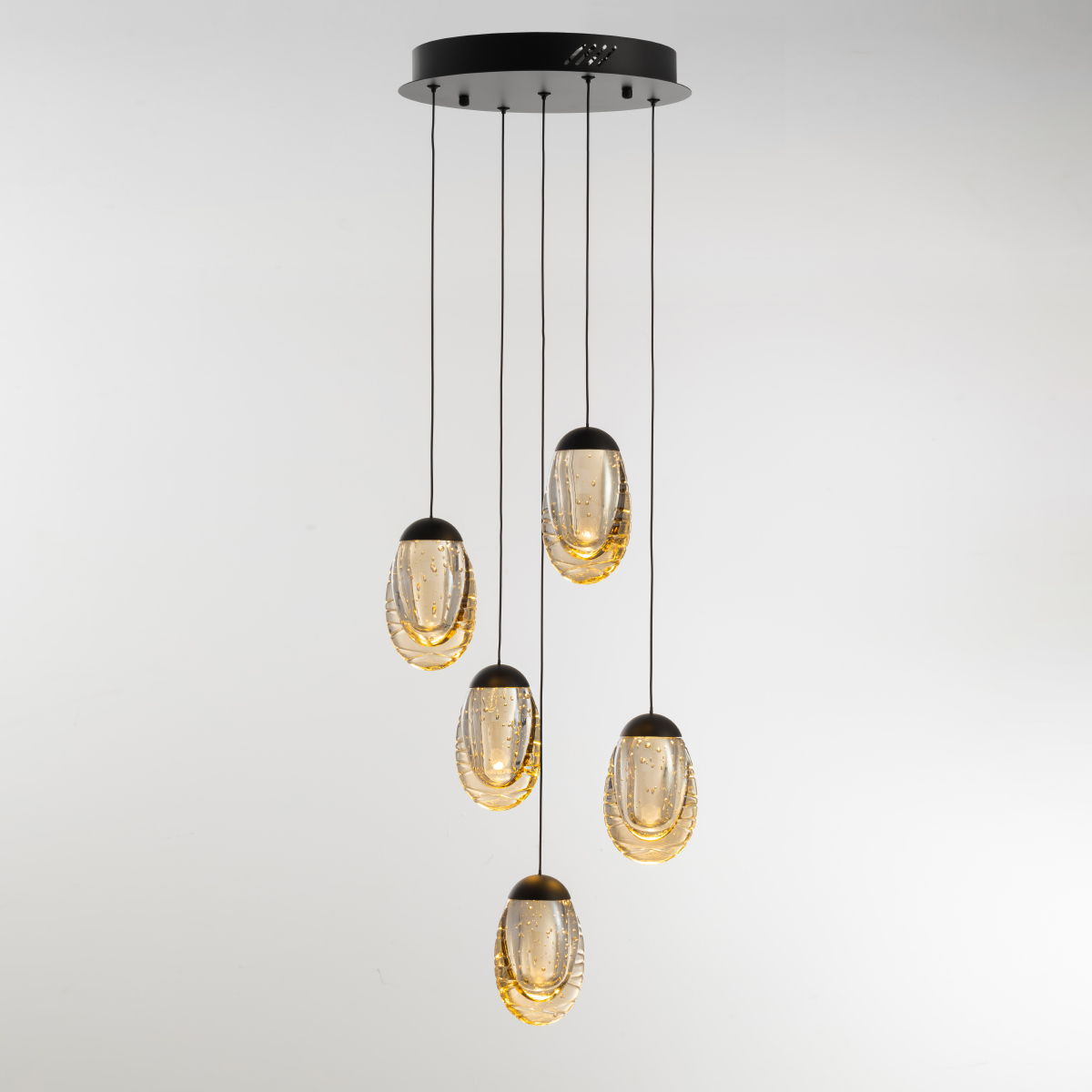 Подвесной дизайнерский светильник Delight Collection MD25090022-5A matt black/champagne
