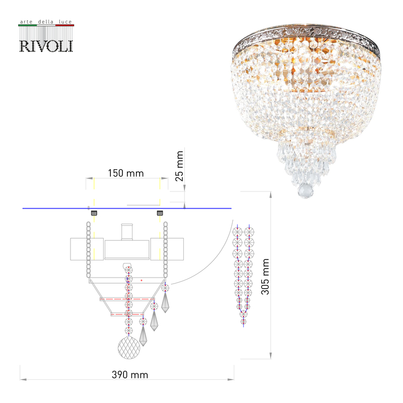 Потолочная люстра Rivoli Nerea 1037-305 Б0052472