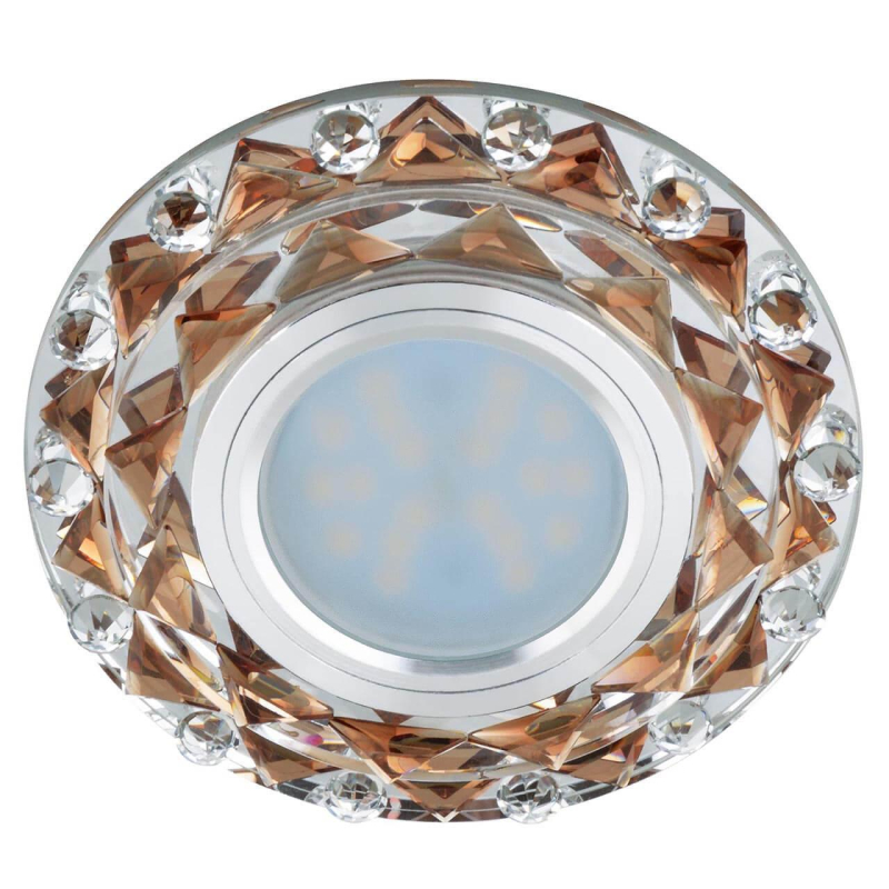Светильник точечный со стеклом Fametto Luciole DLS-L130 GU5.3 Chrome/Brown