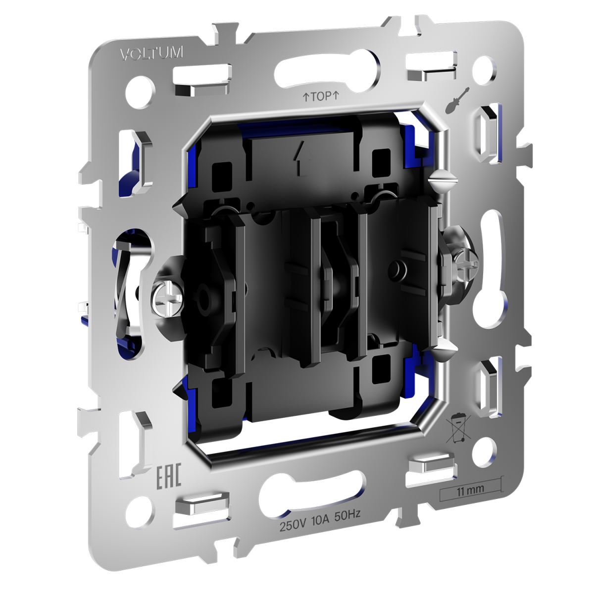 Механизм выключателя двухклавишного 10А Voltum S70 VLS0201M