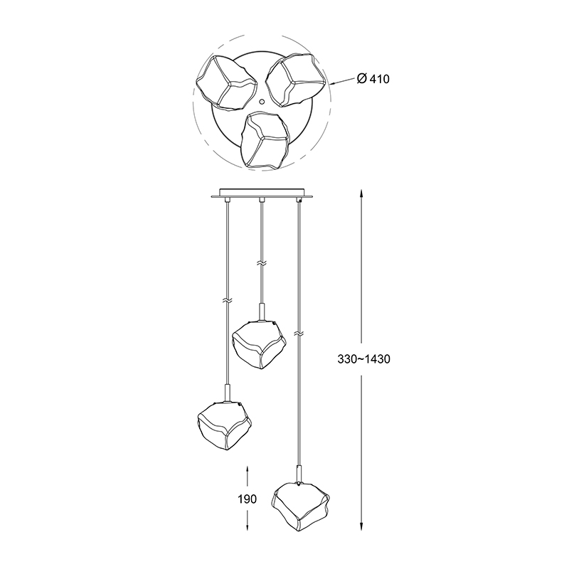 Подвесной светильник Zumaline ROCK P0488-03D-B5AC