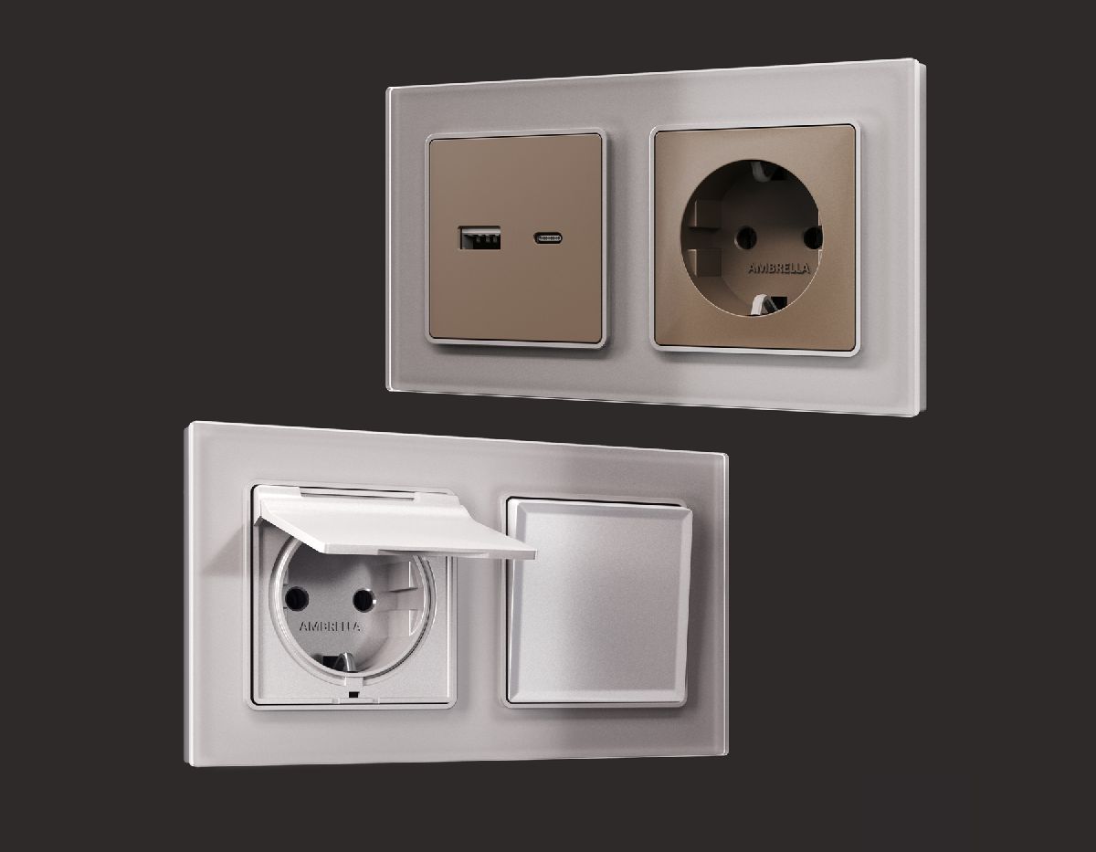 Рамка двухместная Ambrella Volt Platos AF330502