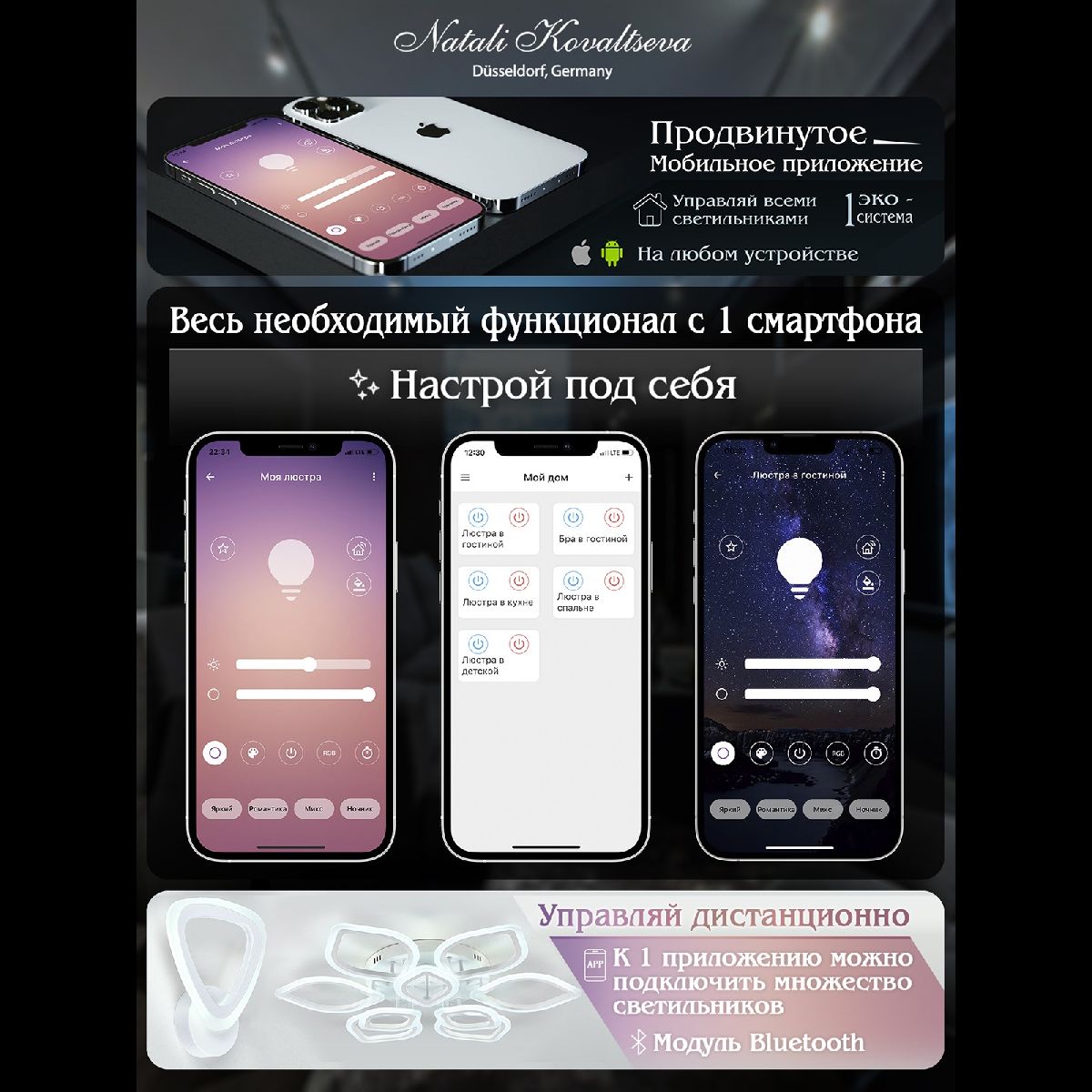 Потолочная люстра Natali Kovaltseva Sand LED LAMPS 81336