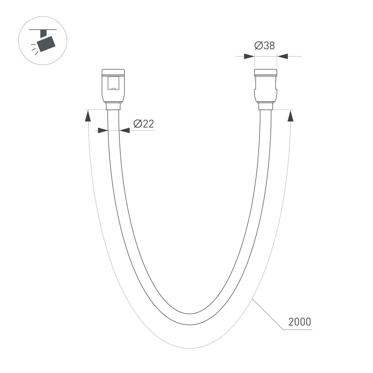 Трековый светильник Arlight ART-APRIORI-TUBE-ELASTIC-R38-L2000-17W Day4000 049266