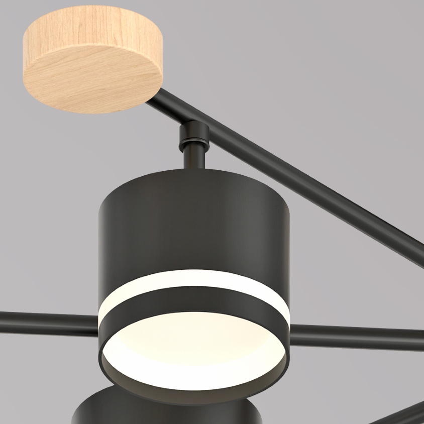 Люстра на штанге Reluce 78730-0.3-08 GX53 BK+WOOD