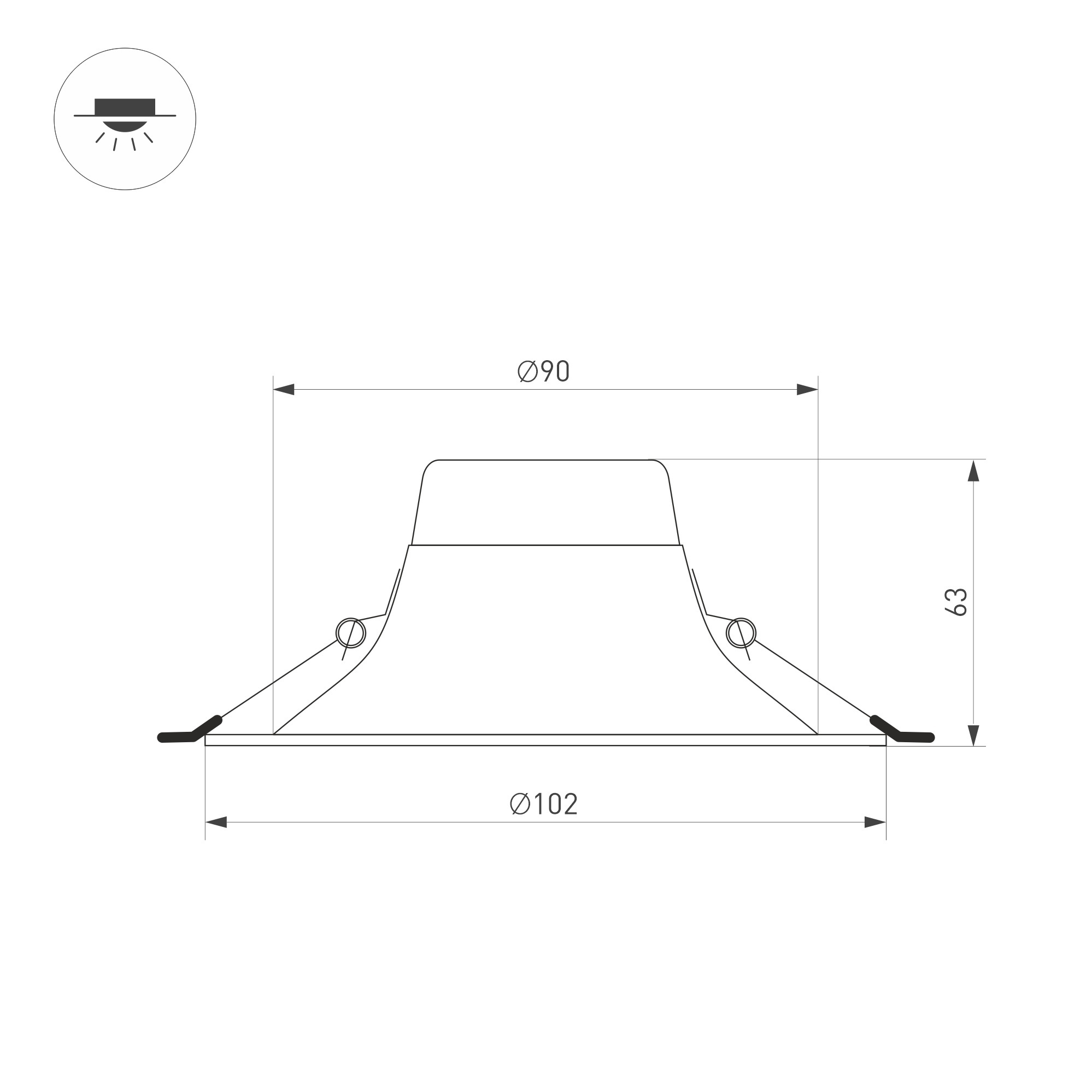 Встраиваемый светильник Arlight MS-BLIZZARD-BUILT-R102-8W Day4000 (WH, 100 deg, 230V) 035588