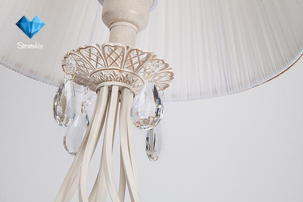 Торшер Eurosvet Amelia 10073/1 белый с золотом/прозрачный хрусталь Strotskis