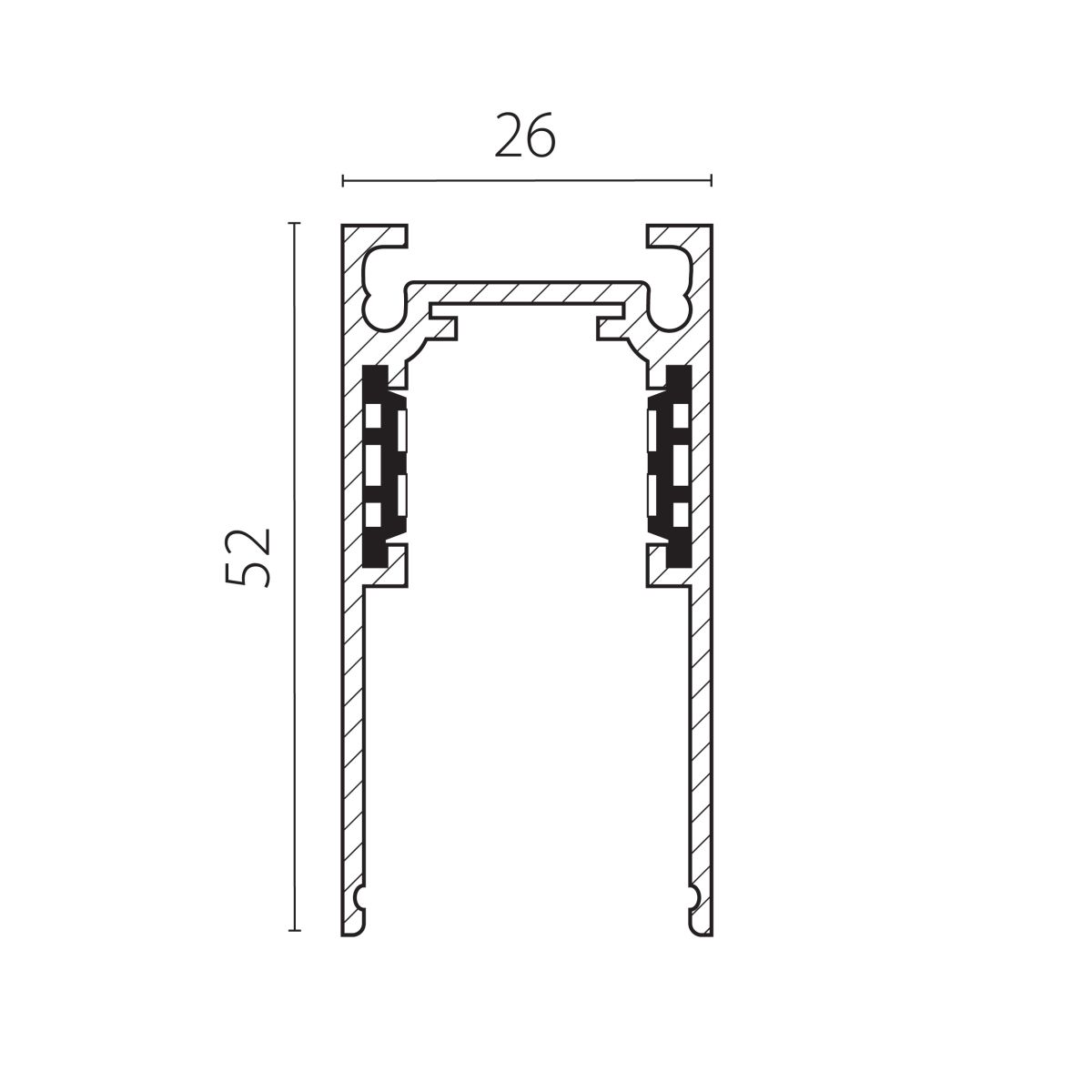 Шинопровод 4-контактный накладной со стыковочным пазом 48V 2м (Заглушки и декоративный экран в комплекте) Lightstar Uno Pro 509027P