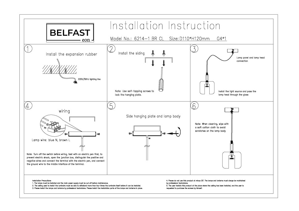 Подвесной светильник Belfast Pansy 6214-1 BR CL