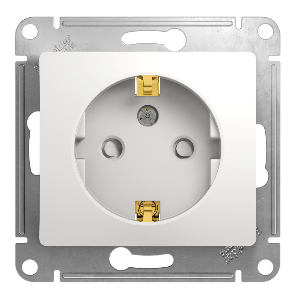Розетка с/з со шторками Systeme Electric Glossa Бел GSL000145