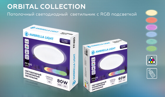 Потолочный светодиодный светильник Ambrella Light Orbital Dance FF470