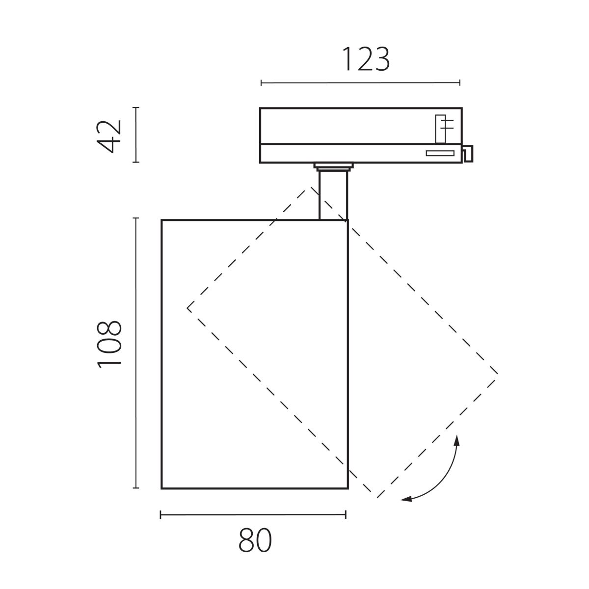 Трековый трехфазный светильник Quattro LED с адаптером Lightstar Alta Base A5346QT
