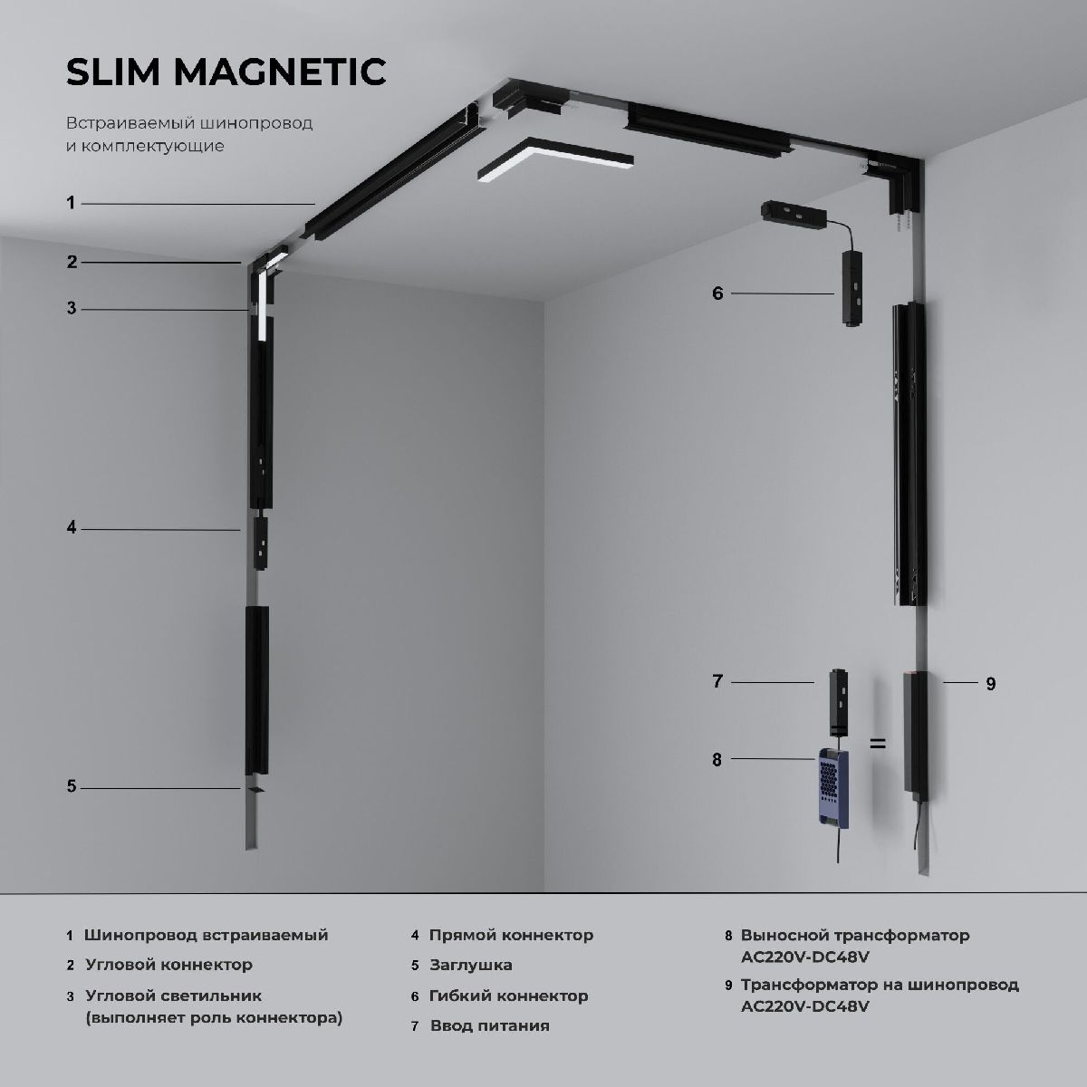 Шинопровод встраиваемый Elektrostandard Slim Magnetic 4690389206672 85209/00 a067504