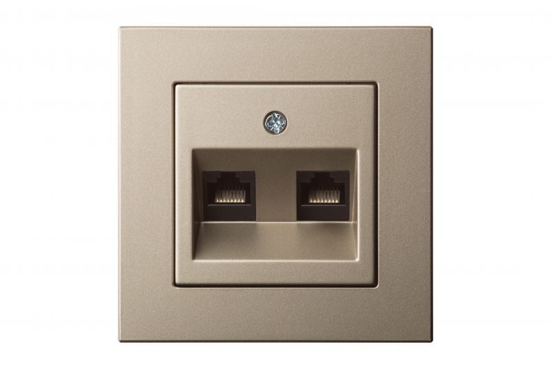 Розетка компьютерная двойная (2хRJ45) Liregus Epsilon 28-3162