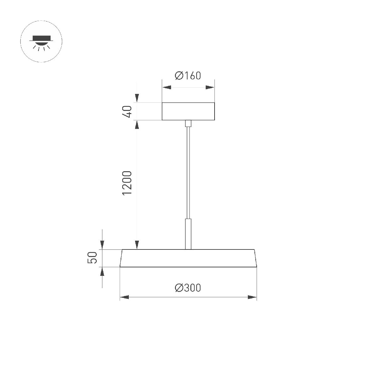 Подвесной светильник офисный Arlight SP-ELEGANT-R300-17W Day4000 (BK, 120 deg, 230V) 033920(1)