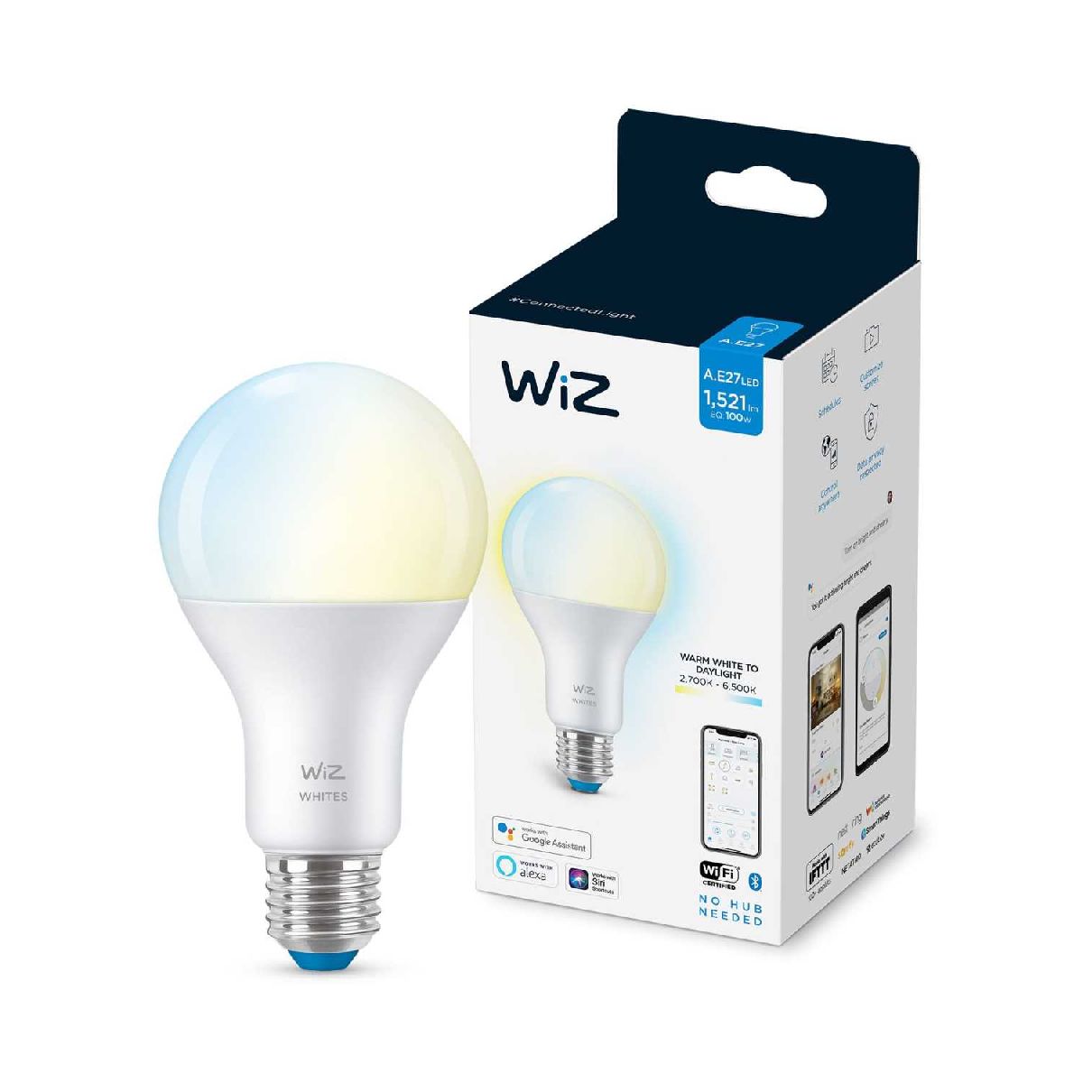 Умная светодиодная лампа Wiz Wi-Fi BLE100WA67E27927-65TW1PF/6 E27 13W 2700/6500K 929002449602