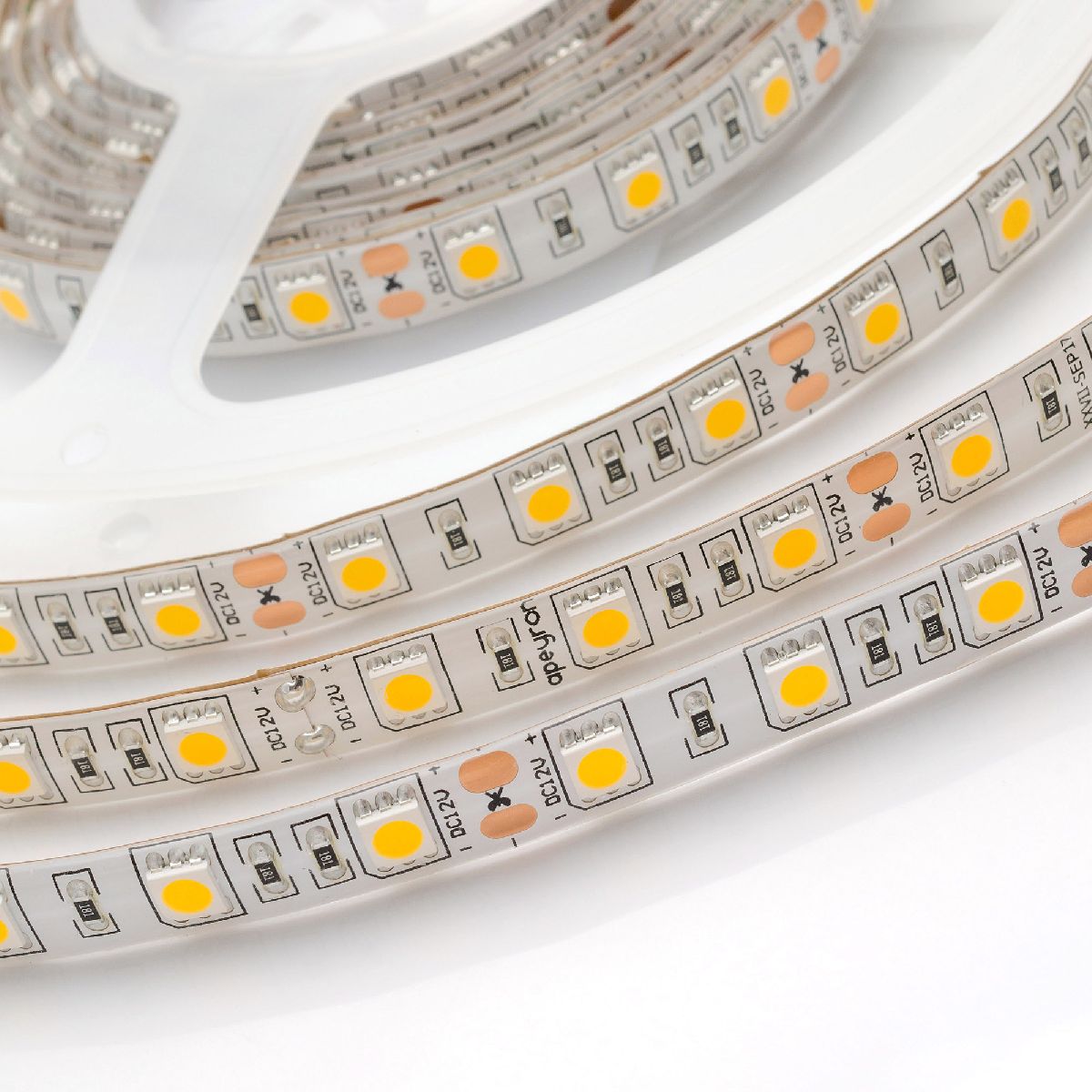 Светодиодная лента Apeyron 12В 14,4Вт/м smd5050 60д/м IP65 700Лм/м 1м 3000К 258BL