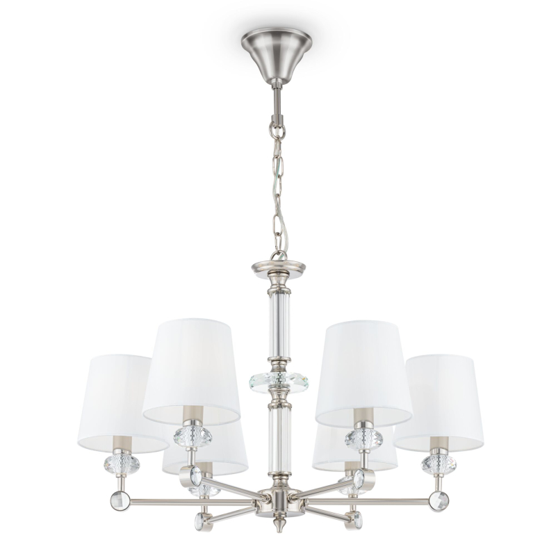 Подвесная люстра с абажуром из ткани Maytoni Riverside MOD018PL-06CH