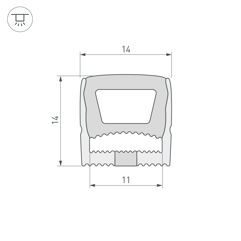 Силиконовый профиль Arlight WPH-FLEX-1414-TOP-S11-5m WHITE 040286