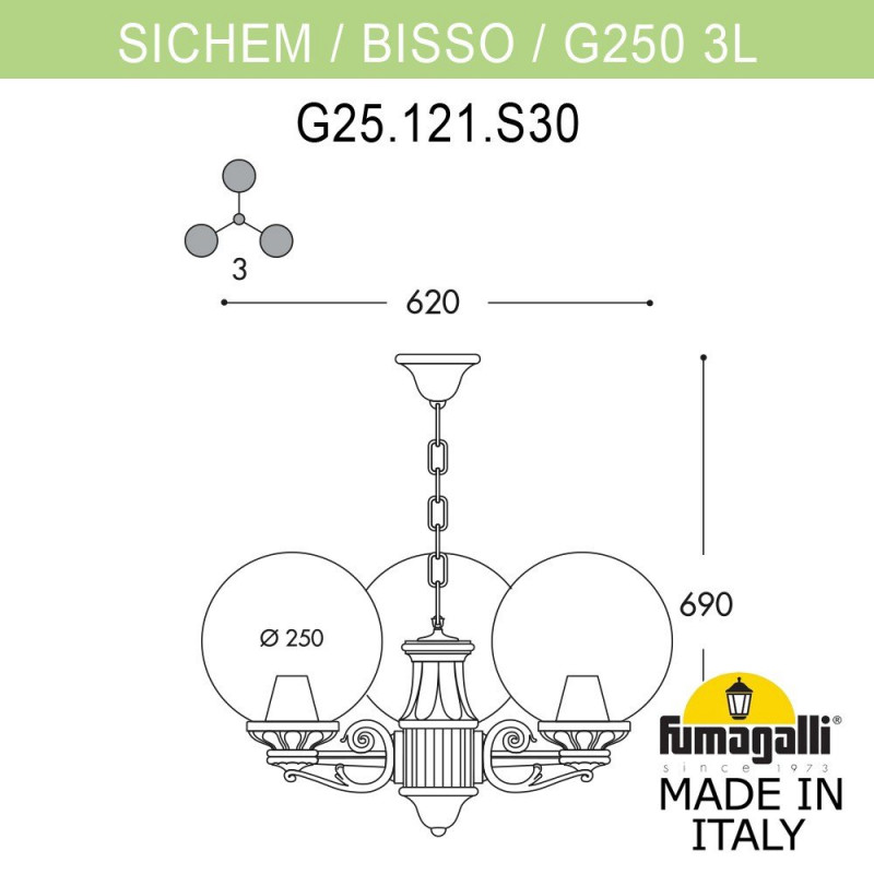 Уличный светильник Fumagalli G25.120.S30.WZE27