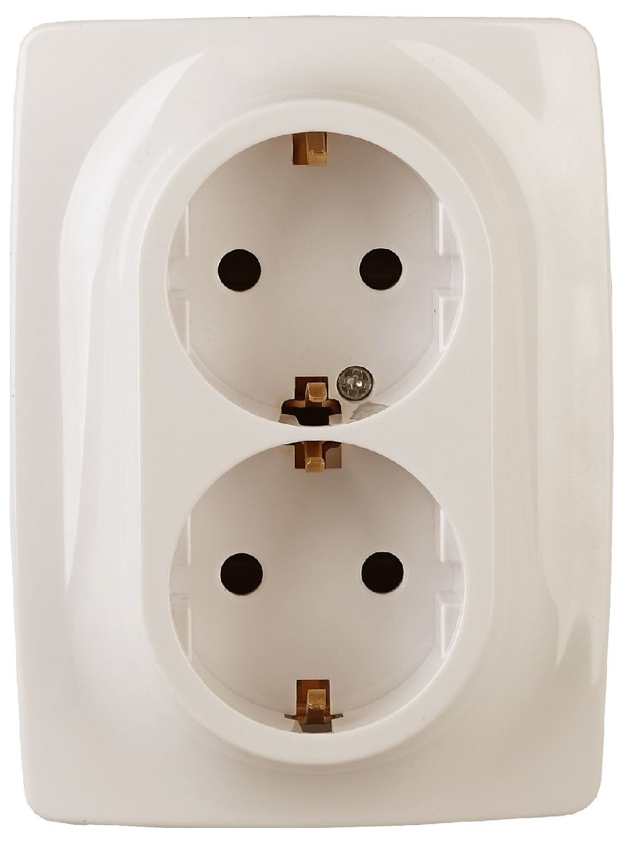 Розетка 2x2P+E Schuko Эра 12-2006-02 Б0038809