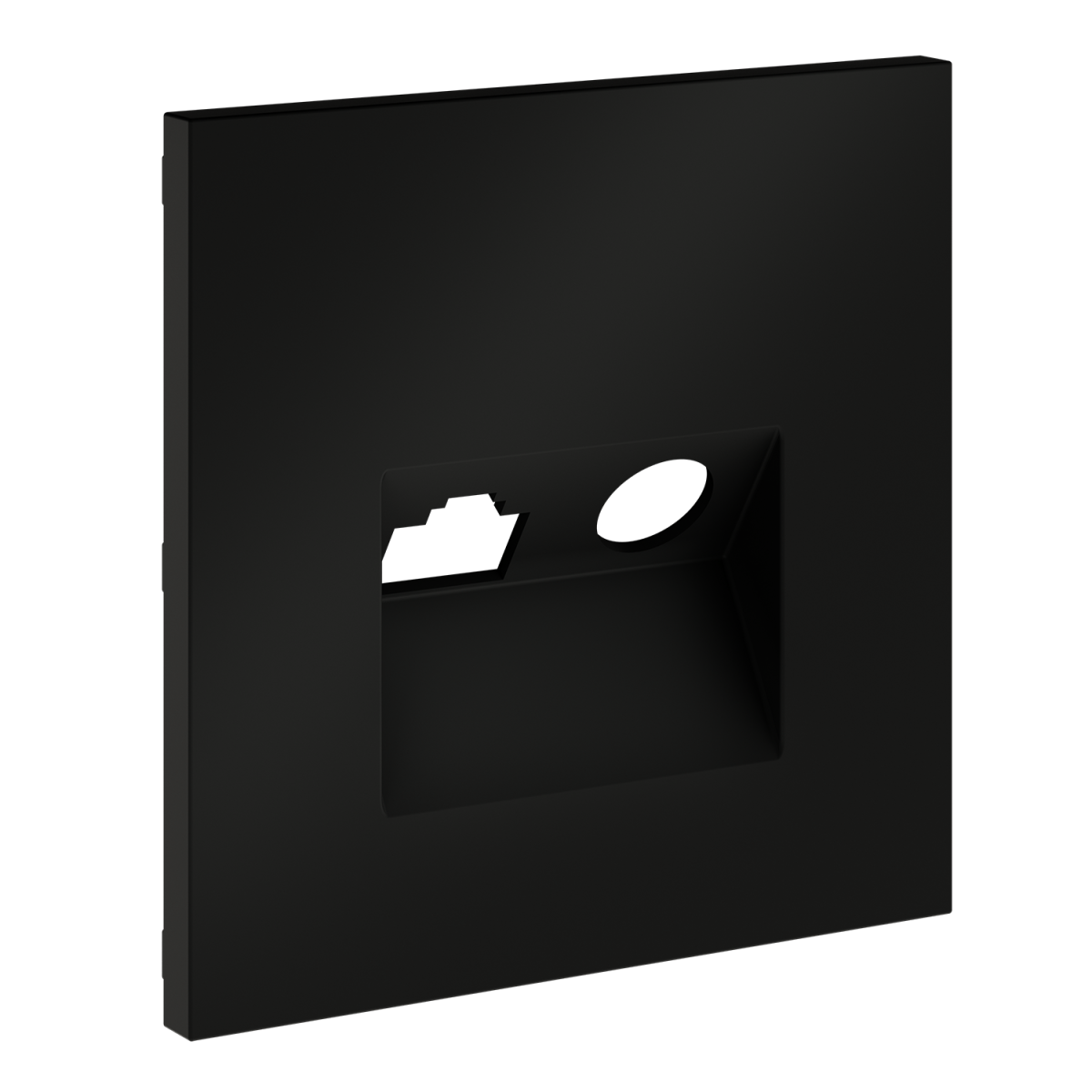 Накладка для розетки TV+RJ45 кат. 6 Voltum S70 (черный матовый) VLS002708