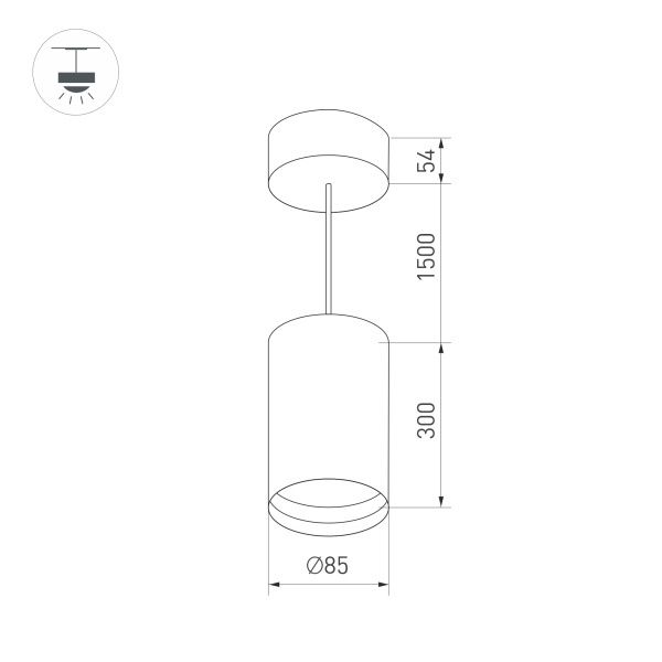 Корпус подвесного светильника Arlight SP-Polo-Hang-Long300-R85 024237(1)