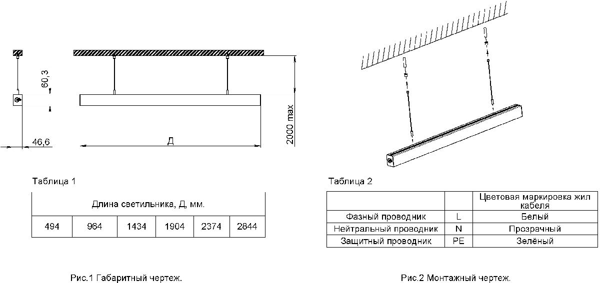 Подвесной линейный светильник Светон Лайнер 1-52-Д-120-0/ПТ/О-5К80-П41 CB-C1711010