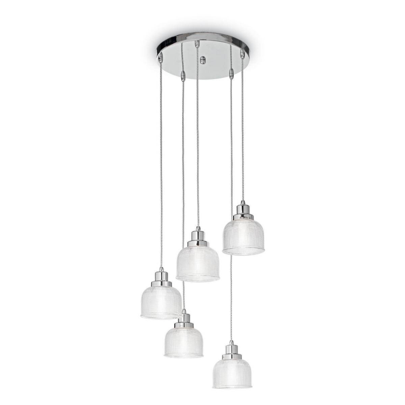 Подвесная люстра Ideal Lux Ruby SP5 Cromo 153100