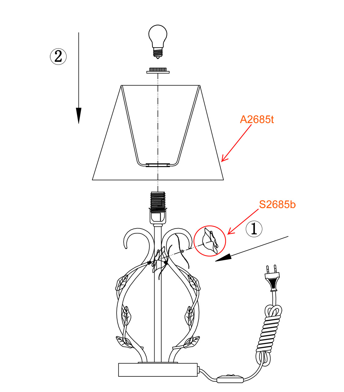 Настольная лампа Odeon Light Padma 2685/1T