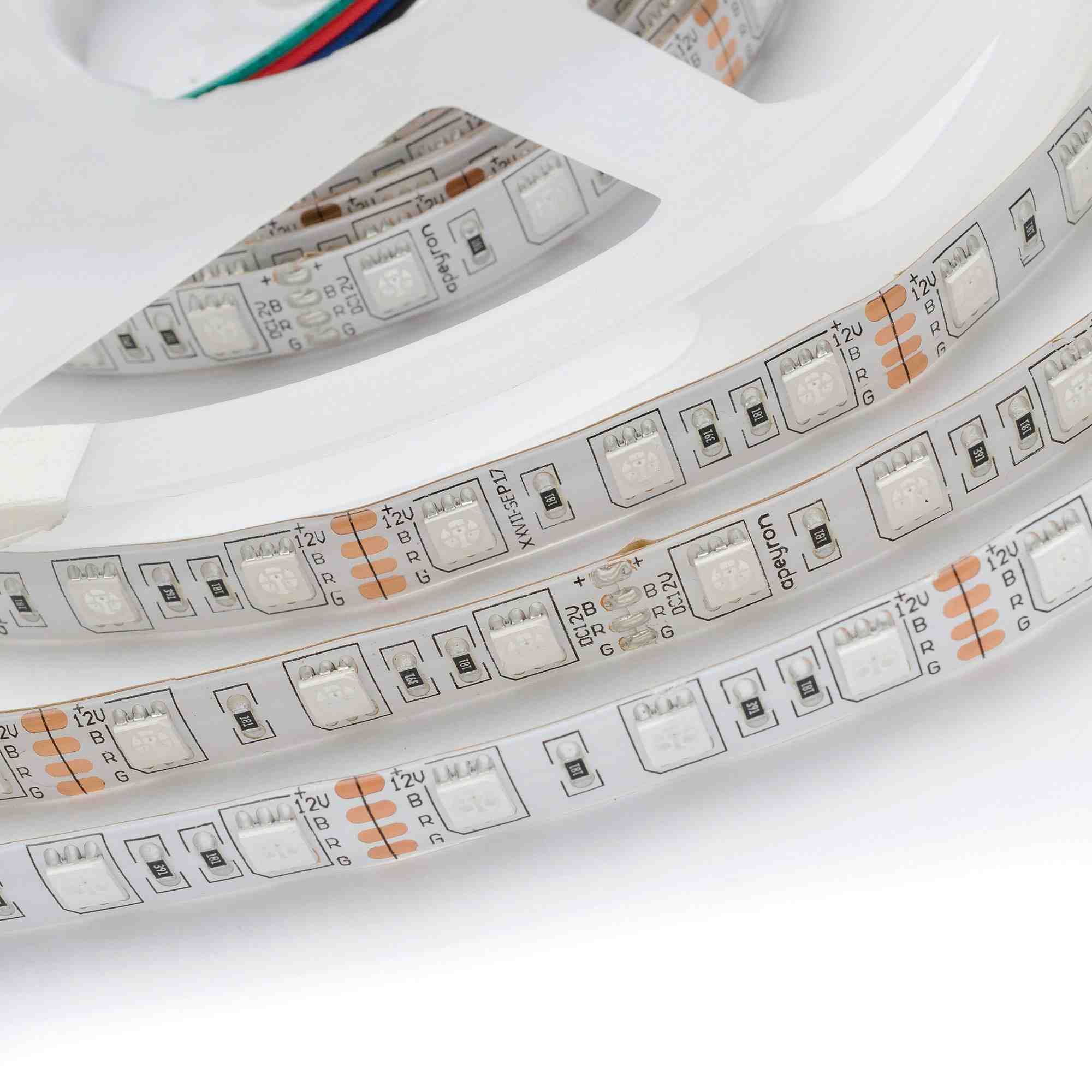 Светодиодная лента Apeyron 12В СТ 14,4Вт/м smd5050 60д/м IP65 5м RGB 00-12