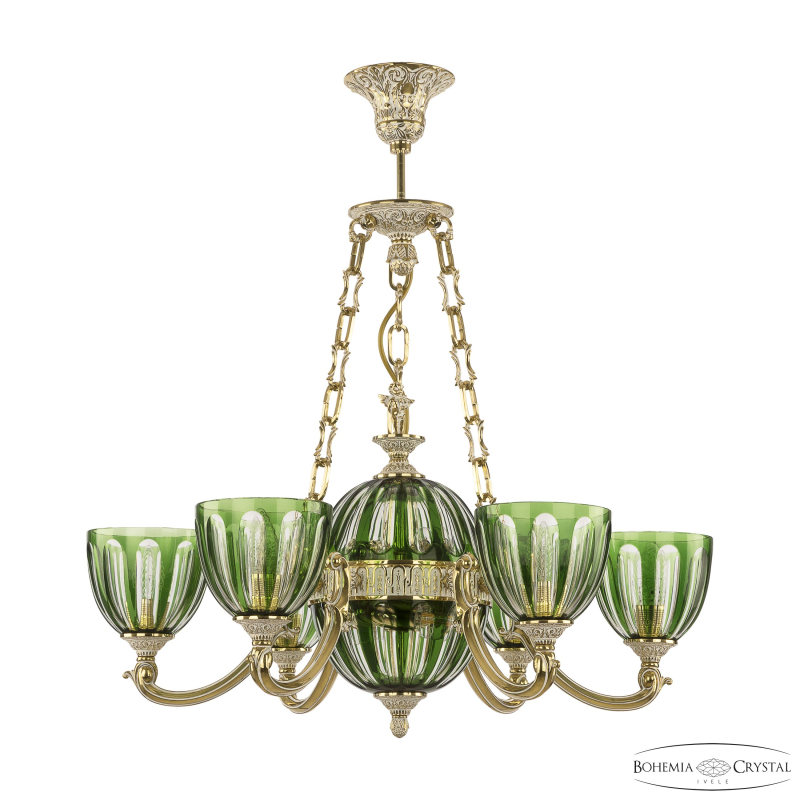 Подвесная люстра Bohemia Ivele Crystal Verona 72009P/6/175 GW P1 U Clear-Green/H-1H FA10S