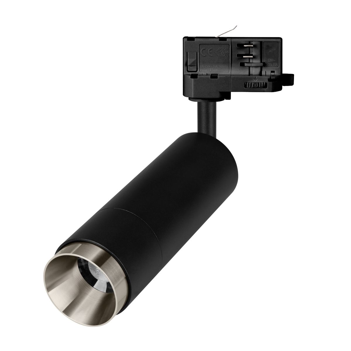 Трековый трехфазный светильник Arlight LGD-GESTIA-TRACK-4TR-R56-15W Warm3000 (BK-NI, 20-45 deg, 230V) (IP20 Металл) 059388