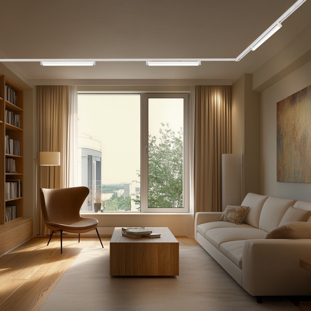 Шинопровод однофазный накладной/подвесной Apeyron в комплекте крепёж, токоввод, заглушка R45-05