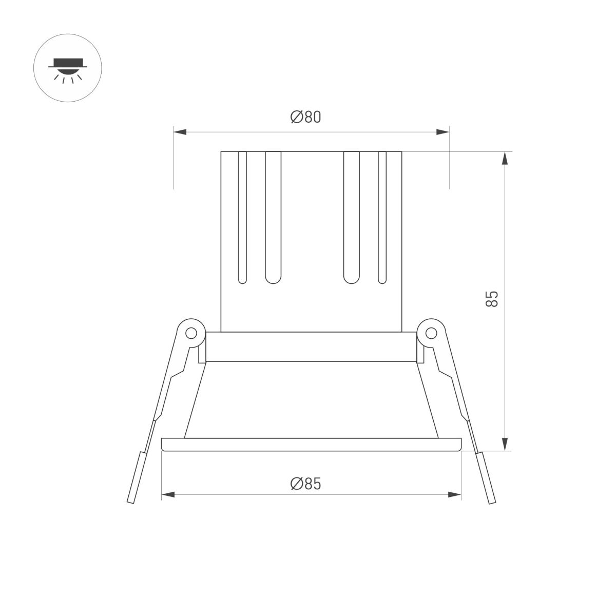 Карданный светильник Arlight MS-FLOW-BUILT-R85-6W Warm3000 (WH, 55 deg, 230V) (IP20 Металл) 060923