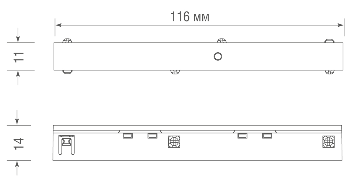 Токопроводящий прямой соединитель для шинопровода Donolux Slim Line Connector 180 DLS B