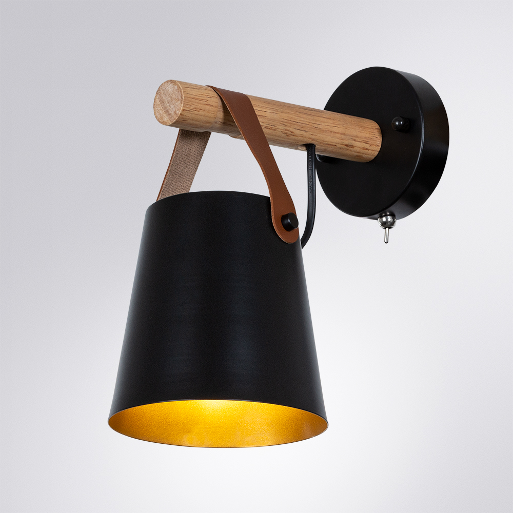 Бра с выключателем на корпусе Arte Lamp Thomas A7032AP-1BK