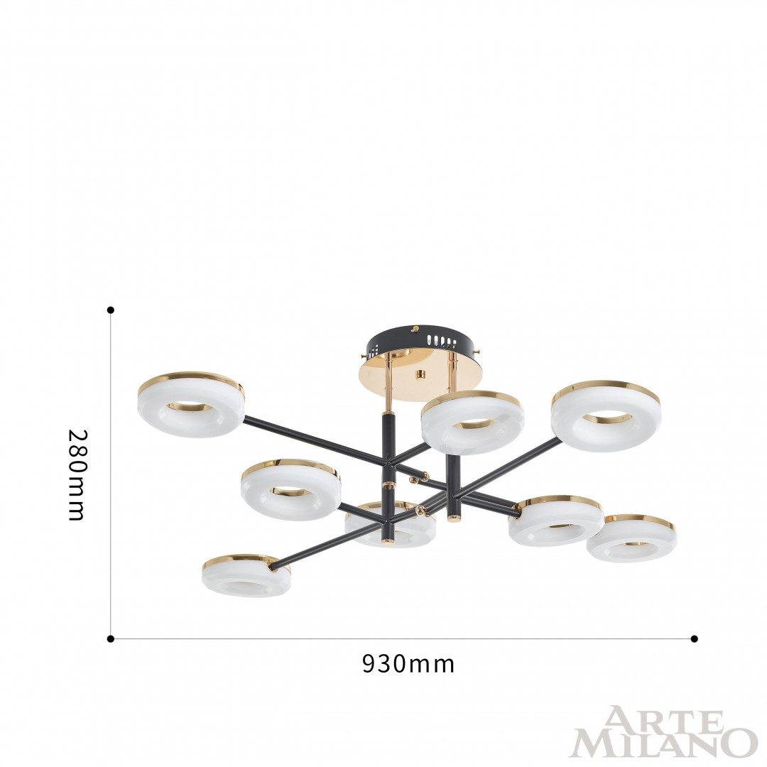 Потолочная светильник Arte Milano Ferrara 272999/8 BK/GD
