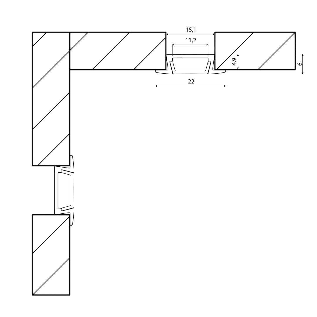 Алюминиевый профиль SWG RC-2206-BL 020195