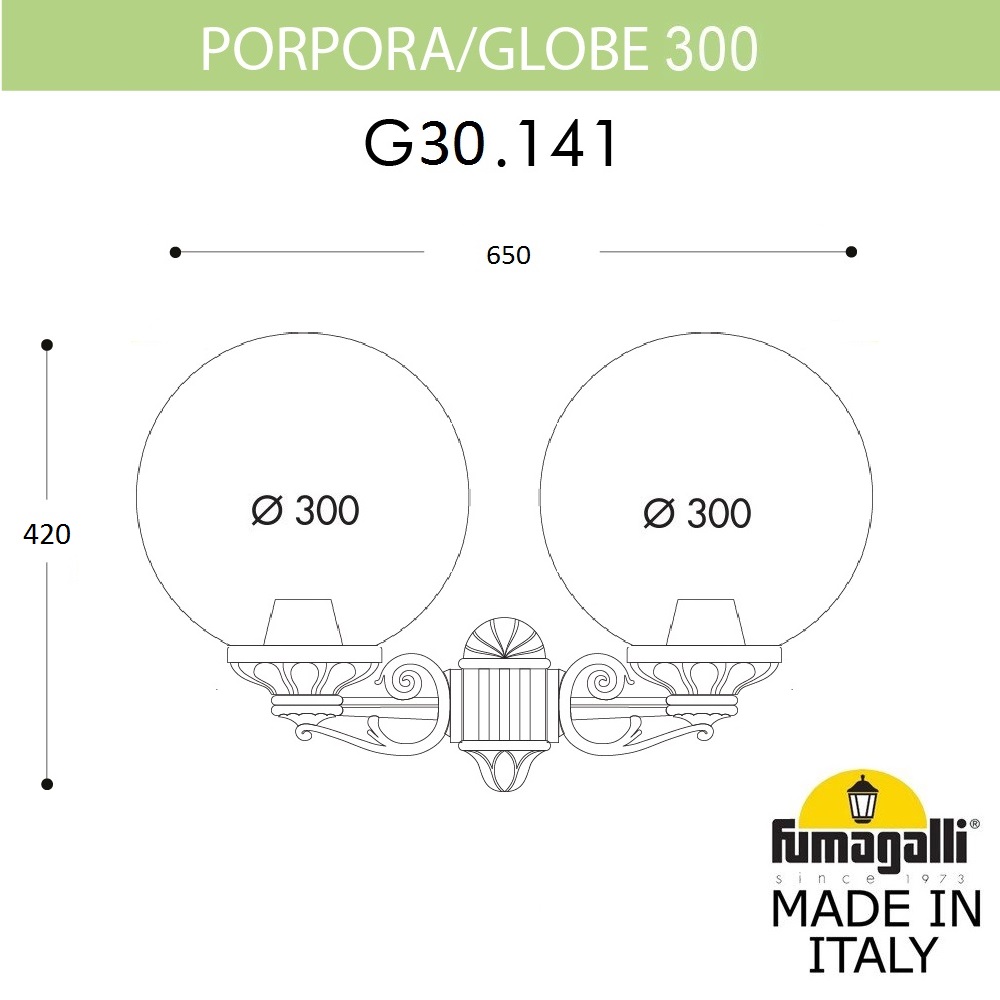 Уличный настенный светильник Fumagalli Globe G30.141.000.AYF1R