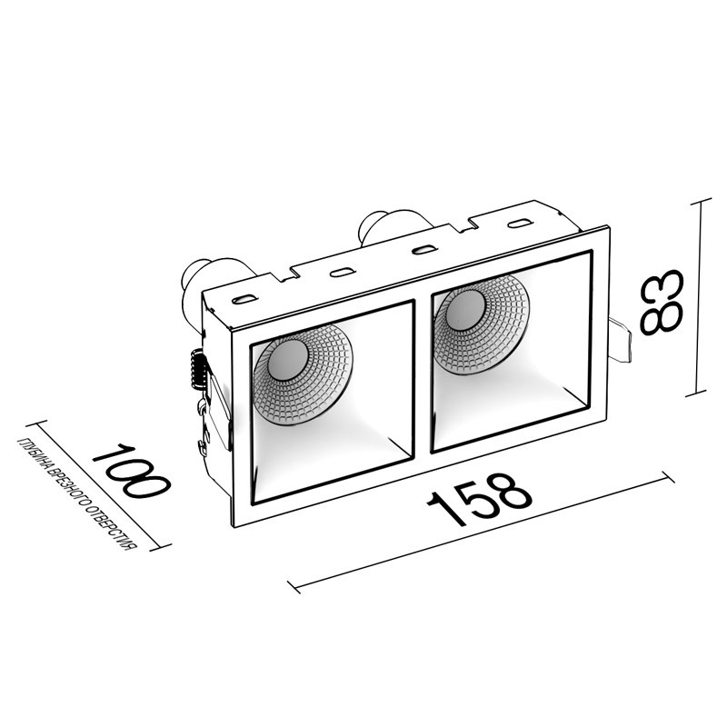 Встраиваемый светильник LeDron RISE KIT 2 GU10 Gold/white