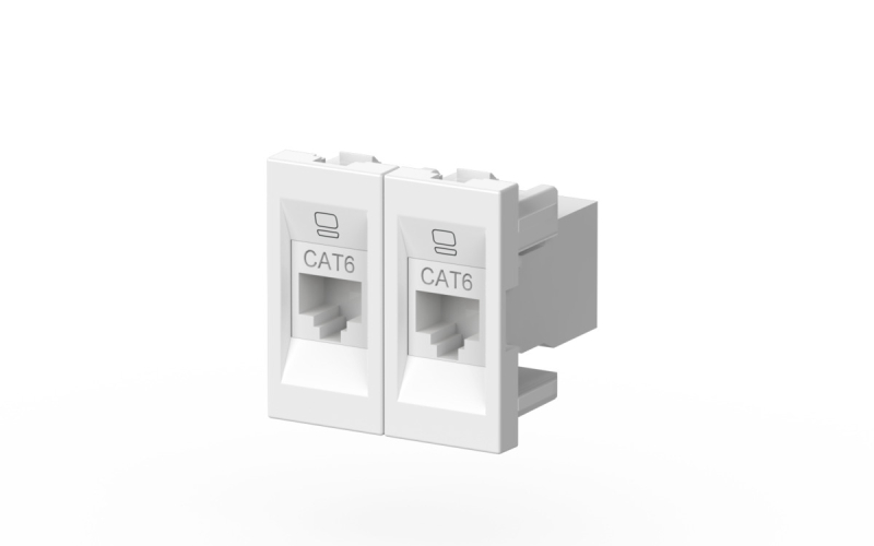 Розетка компьютерная двухместная (Cat 6) ELBI Moda Vox 611-040232-248
