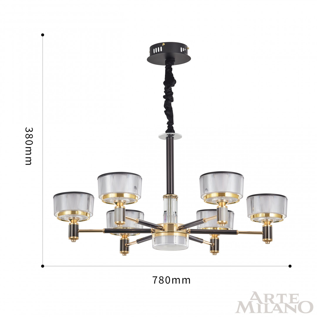 Подвесная люстра Arte Milano Neapolis 276210/6 BK/GD